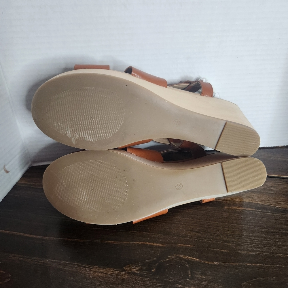 Ann Taylor LOFT platform wedges buckle sandals 9.5M NEW - Picture 8 of 12